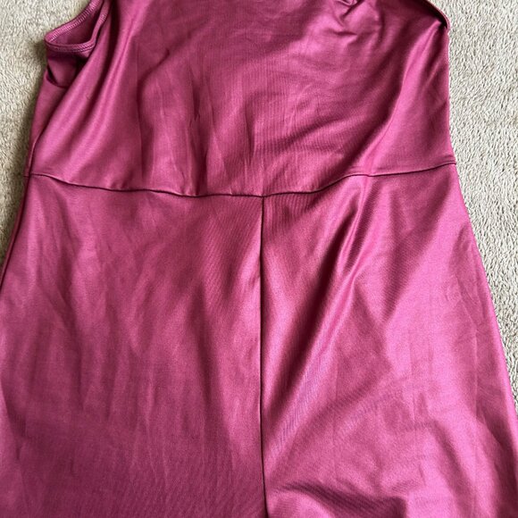 Wild Fable Faux Leather Jumpsuit, Burgundy, Size Large - Picture 2 of 13